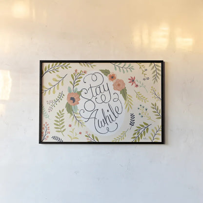 Retro Garden I by Janelle Penner. shown as a paper print in a black flame. Available as a archival giclee rolled canvas, fine art paper, or poster print. SKU 34949i.