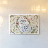Retro Garden I by Janelle Penner. shown as a paper print in a white frame. Available as a archival giclee rolled canvas, fine art paper, or poster print. SKU 34949i.