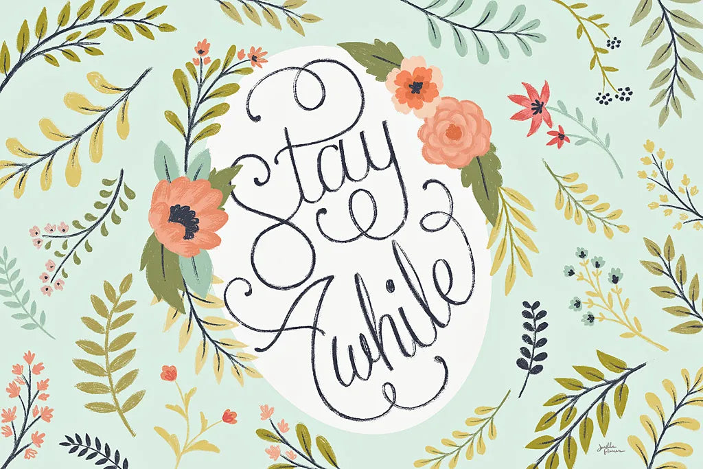 Retro Garden I Mint by Janelle Penner. SKU 34954i. Archival Giclee Fine art print for wall decor.