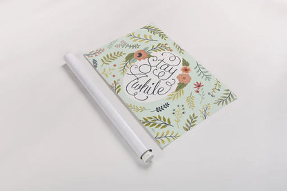 Retro Garden I Mint by Janelle Penner. shown as a rolled paper print. Available as archival giclee rolled canvas, fine art paper, or poster print. SKU 34954i.