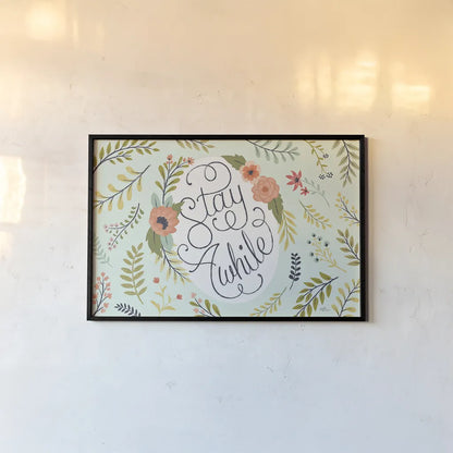 Retro Garden I Mint by Janelle Penner. shown as a paper print in a black flame. Available as a archival giclee rolled canvas, fine art paper, or poster print. SKU 34954i.