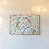 Retro Garden I Mint by Janelle Penner. shown as a paper print in a natural frame. Available as a archival giclee rolled canvas, fine art paper, or poster print. SKU 34954i.