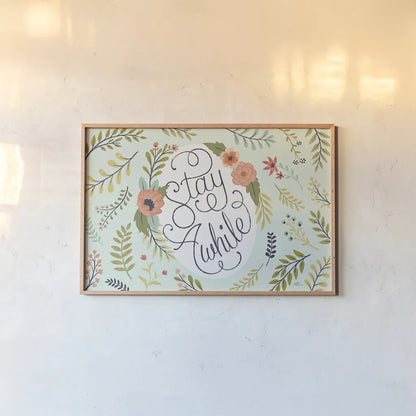 Retro Garden I Mint by Janelle Penner. shown as a paper print in a natural frame. Available as a archival giclee rolled canvas, fine art paper, or poster print. SKU 34954i.