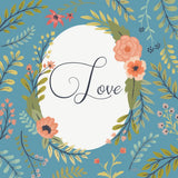 Retro Garden II Blue Love by Janelle Penner. SKU 51576a. Archival Giclee Fine art print for wall decor.