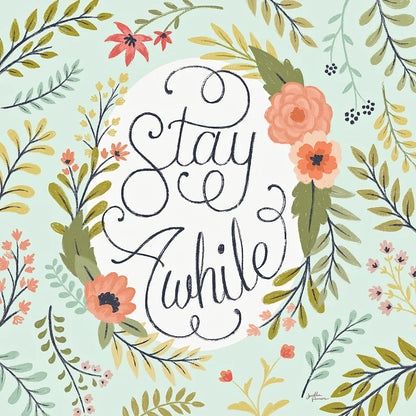 Retro Garden II Mint by Janelle Penner. SKU 34955a. Archival Giclee Fine art print for wall decor.