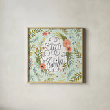 Retro Garden II Mint by Janelle Penner. Shown in a natural wood glass frame for a timeless modern aesthetic. Available as an archival giclee rolled canvas, fine art paper, or poster print. SKU 34955a.