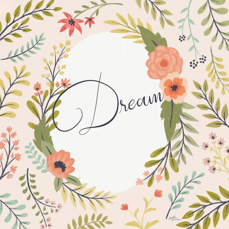 Retro Garden II Pale Blush Dream by Janelle Penner. SKU 51575a. Archival Giclee Fine art print for wall decor.