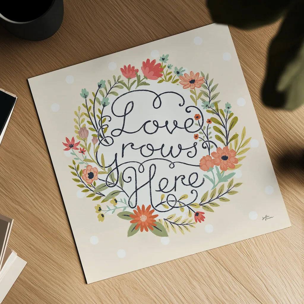 Retro Garden III by Janelle Penner. Shown as a detailed flat fine art print, highlighting archival giclee quality. Available as an archival giclee rolled canvas, fine art paper, or poster print. SKU 34951a.