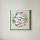 Retro Garden III Mint by Janelle Penner. Shown in a sleek black glass frame for a contemporary gallery look. Available as an archival giclee rolled canvas, fine art paper, or poster print. SKU 34956a.