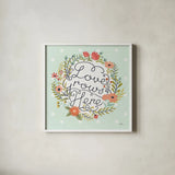 Retro Garden III Mint by Janelle Penner. Shown in a crisp white glass frame for a clean and minimalist style. Available as an archival giclee rolled canvas, fine art paper, or poster print. SKU 34956a.