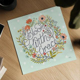 Retro Garden IV Mint by Janelle Penner. Shown as a detailed flat fine art print, highlighting archival giclee quality. Available as an archival giclee rolled canvas, fine art paper, or poster print. SKU 34957a.