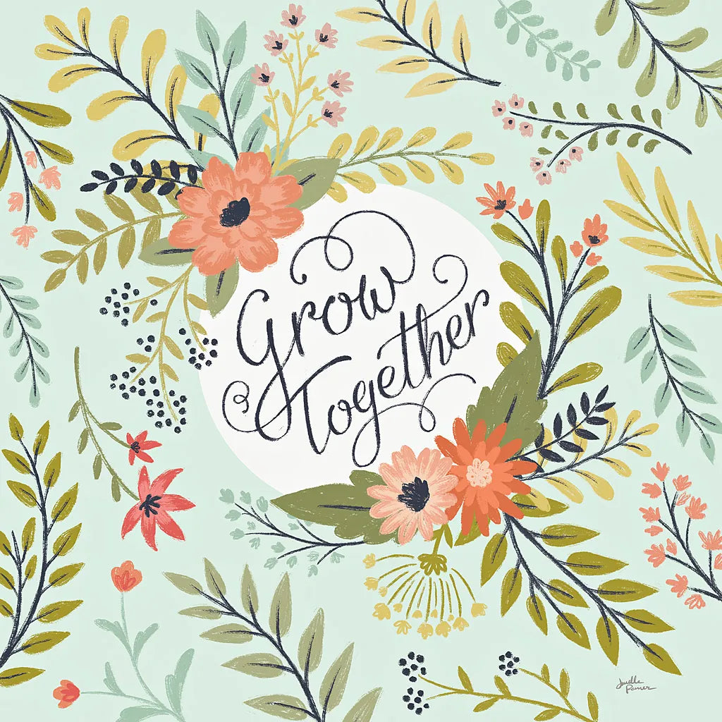 Retro Garden V Mint by Janelle Penner. SKU 34958a. Archival Giclee Fine art print for wall decor.