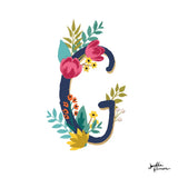 Romantic Luxe G Navy by Janelle Penner. SKU 74236a. Archival Giclee Fine art print for wall decor.