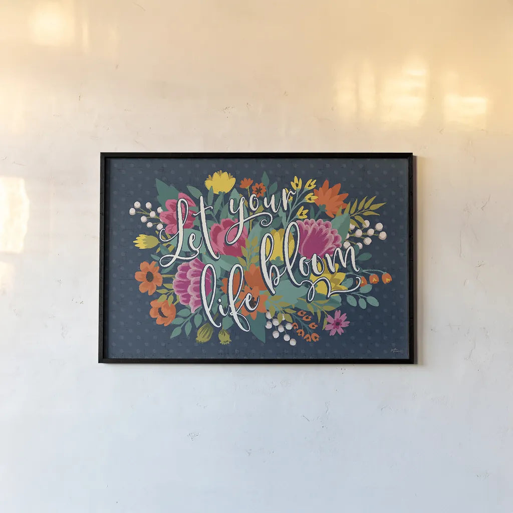 Romantic Luxe I by Janelle Penner. shown as a paper print in a black flame. Available as a archival giclee rolled canvas, fine art paper, or poster print. SKU 37876i.