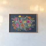 Romantic Luxe I by Janelle Penner. shown as a paper print in a natural frame. Available as a archival giclee rolled canvas, fine art paper, or poster print. SKU 37876i.