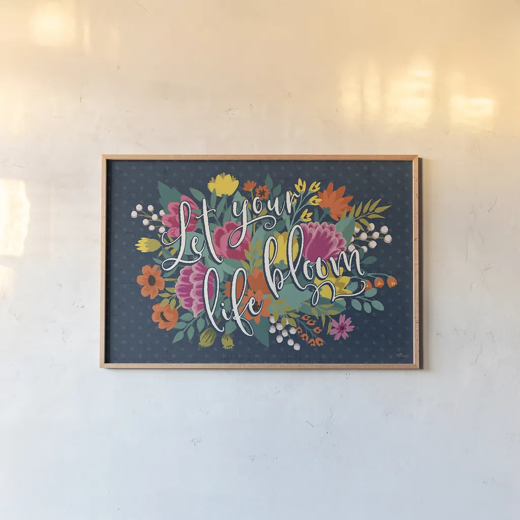 Romantic Luxe I by Janelle Penner. shown as a paper print in a natural frame. Available as a archival giclee rolled canvas, fine art paper, or poster print. SKU 37876i.