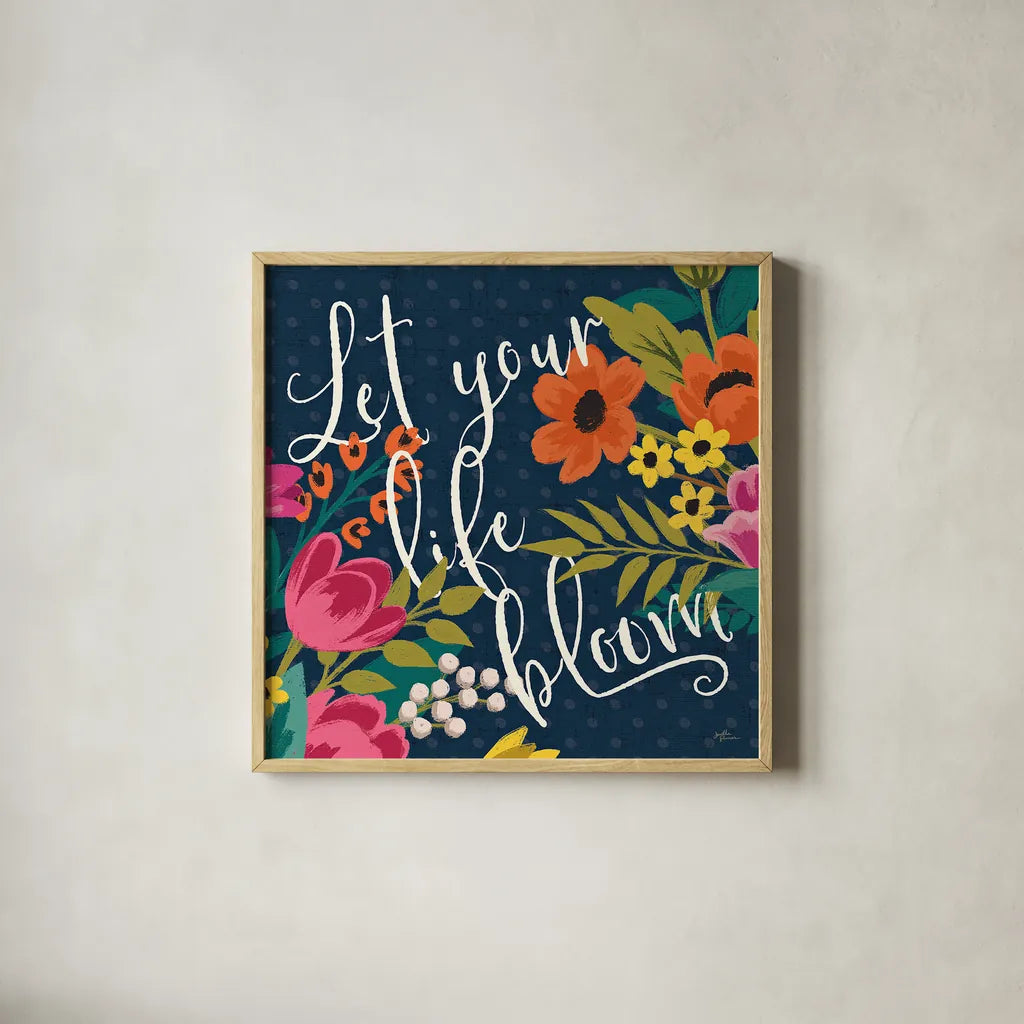 Romantic Luxe II by Janelle Penner. Shown in a natural wood glass frame for a timeless modern aesthetic. Available as an archival giclee rolled canvas, fine art paper, or poster print. SKU 37877a.