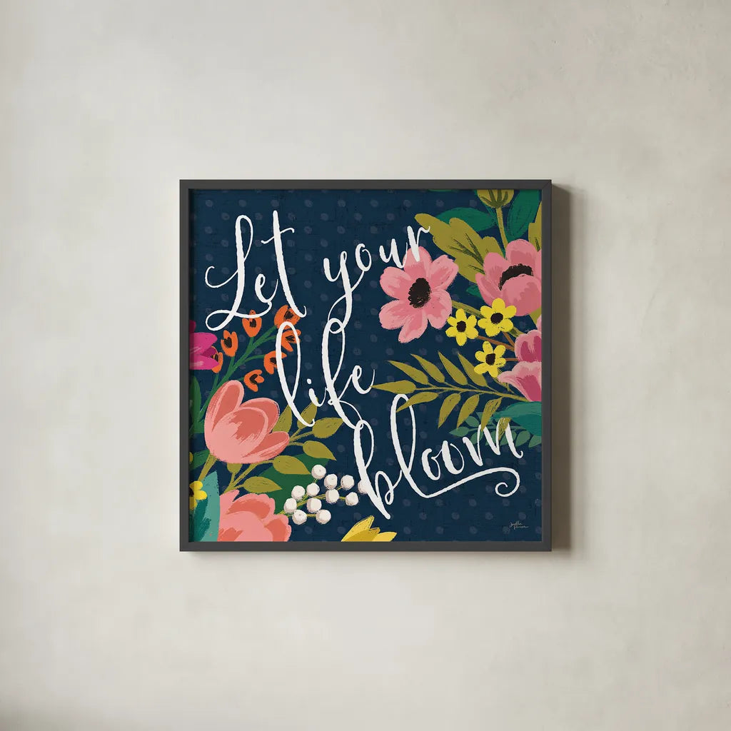 Romantic Luxe II Pastel by Janelle Penner. Shown in a sleek black glass frame for a contemporary gallery look. Available as an archival giclee rolled canvas, fine art paper, or poster print. SKU 37893a.