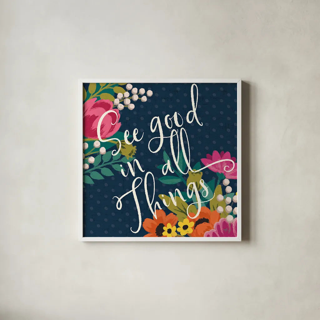 Romantic Luxe III by Janelle Penner. Shown in a crisp white glass frame for a clean and minimalist style. Available as an archival giclee rolled canvas, fine art paper, or poster print. SKU 37878a.