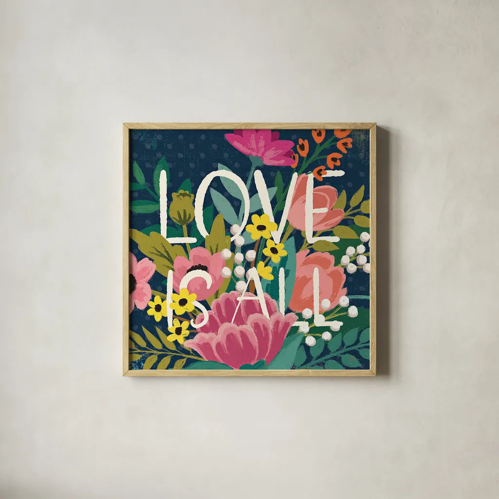 Romantic Luxe IV Pastel by Janelle Penner. Shown in a natural wood glass frame for a timeless modern aesthetic. Available as an archival giclee rolled canvas, fine art paper, or poster print. SKU 37895a.