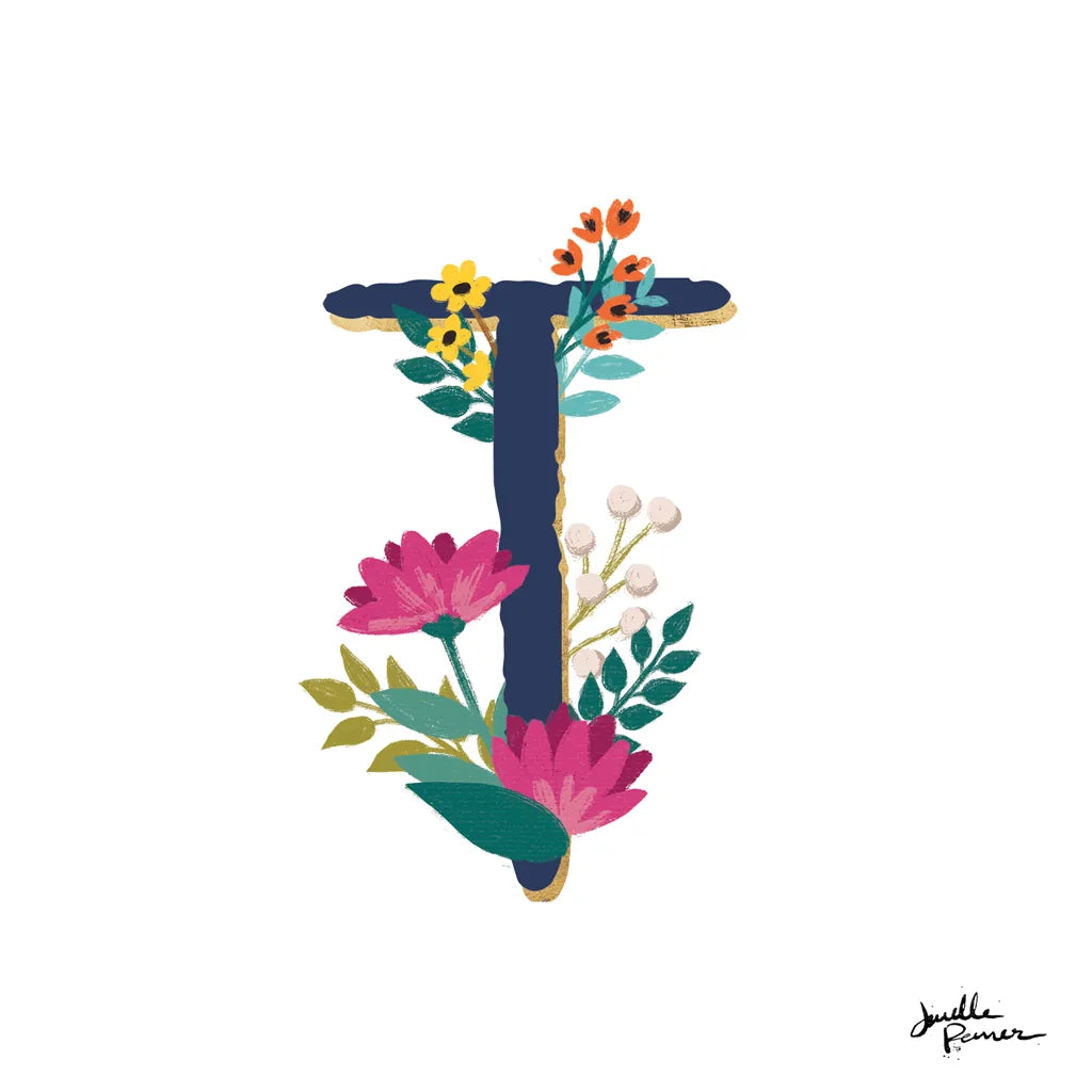 Romantic Luxe T Navy by Janelle Penner. SKU 74241a. Archival Giclee Fine art print for wall decor.