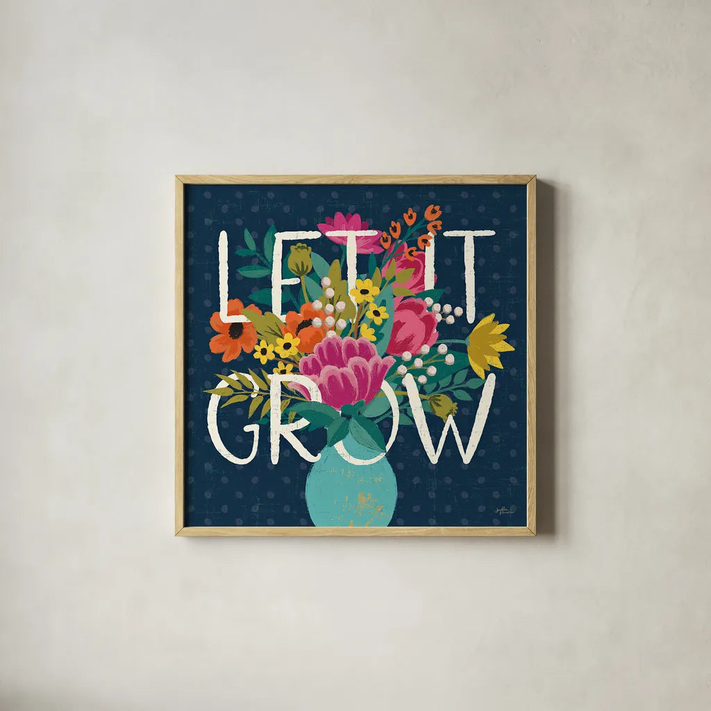 Romantic Luxe V by Janelle Penner. Shown in a natural wood glass frame for a timeless modern aesthetic. Available as an archival giclee rolled canvas, fine art paper, or poster print. SKU 37880a.