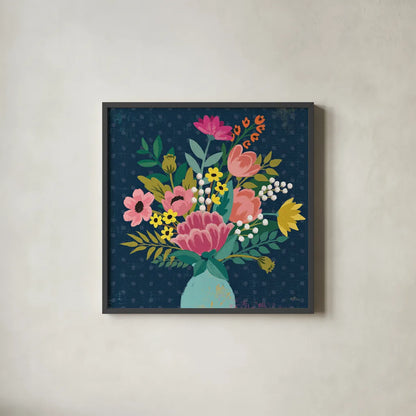 Romantic Luxe VI Pastel by Janelle Penner. Shown in a sleek black glass frame for a contemporary gallery look. Available as an archival giclee rolled canvas, fine art paper, or poster print. SKU 37897a.