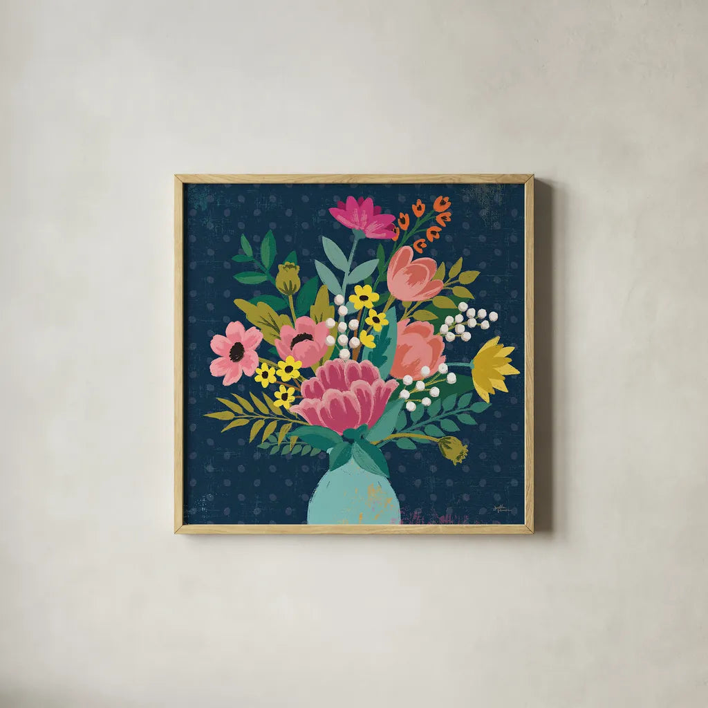 Romantic Luxe VI Pastel by Janelle Penner. Shown in a natural wood glass frame for a timeless modern aesthetic. Available as an archival giclee rolled canvas, fine art paper, or poster print. SKU 37897a.