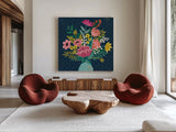 Romantic Luxe VI Pastel by Janelle Penner. Shown as extra-large giant wall art in a modern living room. Available as an archival giclee rolled canvas, fine art paper, or poster print. SKU 37897a.