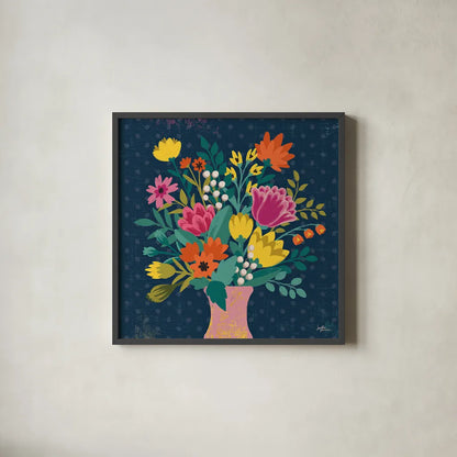 Romantic Luxe VII by Janelle Penner. Shown in a sleek black glass frame for a contemporary gallery look. Available as an archival giclee rolled canvas, fine art paper, or poster print. SKU 37882a.