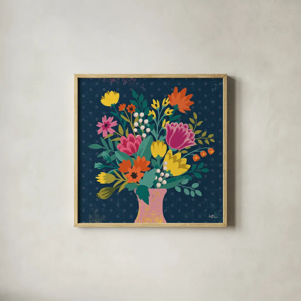 Romantic Luxe VII by Janelle Penner. Shown in a natural wood glass frame for a timeless modern aesthetic. Available as an archival giclee rolled canvas, fine art paper, or poster print. SKU 37882a.