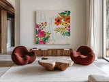 Romantic Luxe X Light by Janelle Penner. Shown as extra-large giant wall art in a modern living room. Available as an archival giclee rolled canvas, fine art paper, or poster print. SKU 39336a.