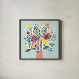 Romantic Luxe XIII Bright by Janelle Penner. Shown in a sleek black glass frame for a contemporary gallery look. Available as an archival giclee rolled canvas, fine art paper, or poster print. SKU 42891a.