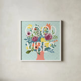 Romantic Luxe XIII Bright by Janelle Penner. Shown in a crisp white glass frame for a clean and minimalist style. Available as an archival giclee rolled canvas, fine art paper, or poster print. SKU 42891a.