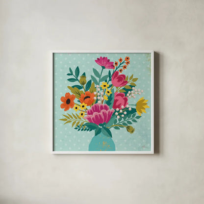 Romantic Luxe XIV by Janelle Penner. Shown in a crisp white glass frame for a clean and minimalist style. Available as an archival giclee rolled canvas, fine art paper, or poster print. SKU 37889a.