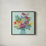 Romantic Luxe XIV Bright by Janelle Penner. Shown in a sleek black glass frame for a contemporary gallery look. Available as an archival giclee rolled canvas, fine art paper, or poster print. SKU 42892a.