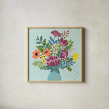 Romantic Luxe XIV Bright by Janelle Penner. Shown in a natural wood glass frame for a timeless modern aesthetic. Available as an archival giclee rolled canvas, fine art paper, or poster print. SKU 42892a.
