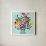 Romantic Luxe XIV Bright by Janelle Penner. Shown in a crisp white glass frame for a clean and minimalist style. Available as an archival giclee rolled canvas, fine art paper, or poster print. SKU 42892a.