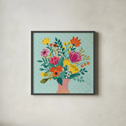 Romantic Luxe XV by Janelle Penner. Shown in a sleek black glass frame for a contemporary gallery look. Available as an archival giclee rolled canvas, fine art paper, or poster print. SKU 37890a.