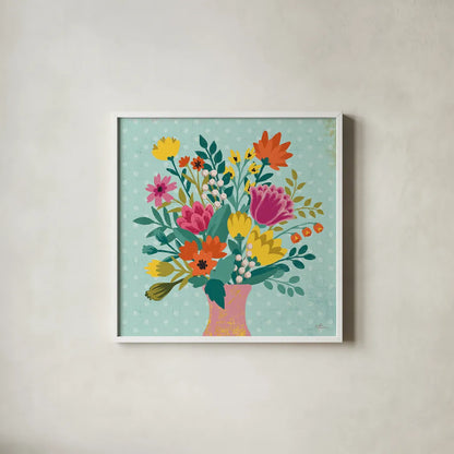 Romantic Luxe XV by Janelle Penner. Shown in a crisp white glass frame for a clean and minimalist style. Available as an archival giclee rolled canvas, fine art paper, or poster print. SKU 37890a.