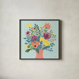 Romantic Luxe XV Bright by Janelle Penner. Shown in a sleek black glass frame for a contemporary gallery look. Available as an archival giclee rolled canvas, fine art paper, or poster print. SKU 42893a.