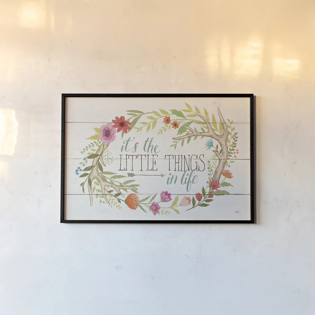 Rustic Bloom I by Janelle Penner. shown as a paper print in a black flame. Available as a archival giclee rolled canvas, fine art paper, or poster print. SKU 31854i.