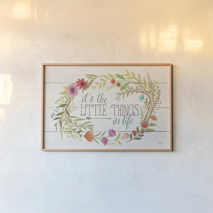 Rustic Bloom I by Janelle Penner. shown as a paper print in a natural frame. Available as a archival giclee rolled canvas, fine art paper, or poster print. SKU 31854i.