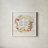 Rustic Bloom III by Janelle Penner. Shown in a crisp white glass frame for a clean and minimalist style. Available as an archival giclee rolled canvas, fine art paper, or poster print. SKU 31856a.