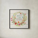 Rustic Bloom V by Janelle Penner. Shown in a sleek black glass frame for a contemporary gallery look. Available as an archival giclee rolled canvas, fine art paper, or poster print. SKU 31858a.