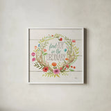 Rustic Bloom V by Janelle Penner. Shown in a crisp white glass frame for a clean and minimalist style. Available as an archival giclee rolled canvas, fine art paper, or poster print. SKU 31858a.