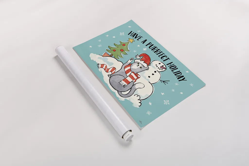 Santa Paws I by Janelle Penner. shown as a rolled paper print. Available as archival giclee rolled canvas, fine art paper, or poster print. SKU 47099i.