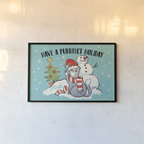 Santa Paws I by Janelle Penner. shown as a paper print in a black flame. Available as a archival giclee rolled canvas, fine art paper, or poster print. SKU 47099i.