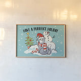 Santa Paws I by Janelle Penner. shown as a paper print in a natural frame. Available as a archival giclee rolled canvas, fine art paper, or poster print. SKU 47099i.