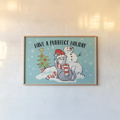 Santa Paws I by Janelle Penner. shown as a paper print in a natural frame. Available as a archival giclee rolled canvas, fine art paper, or poster print. SKU 47099i.